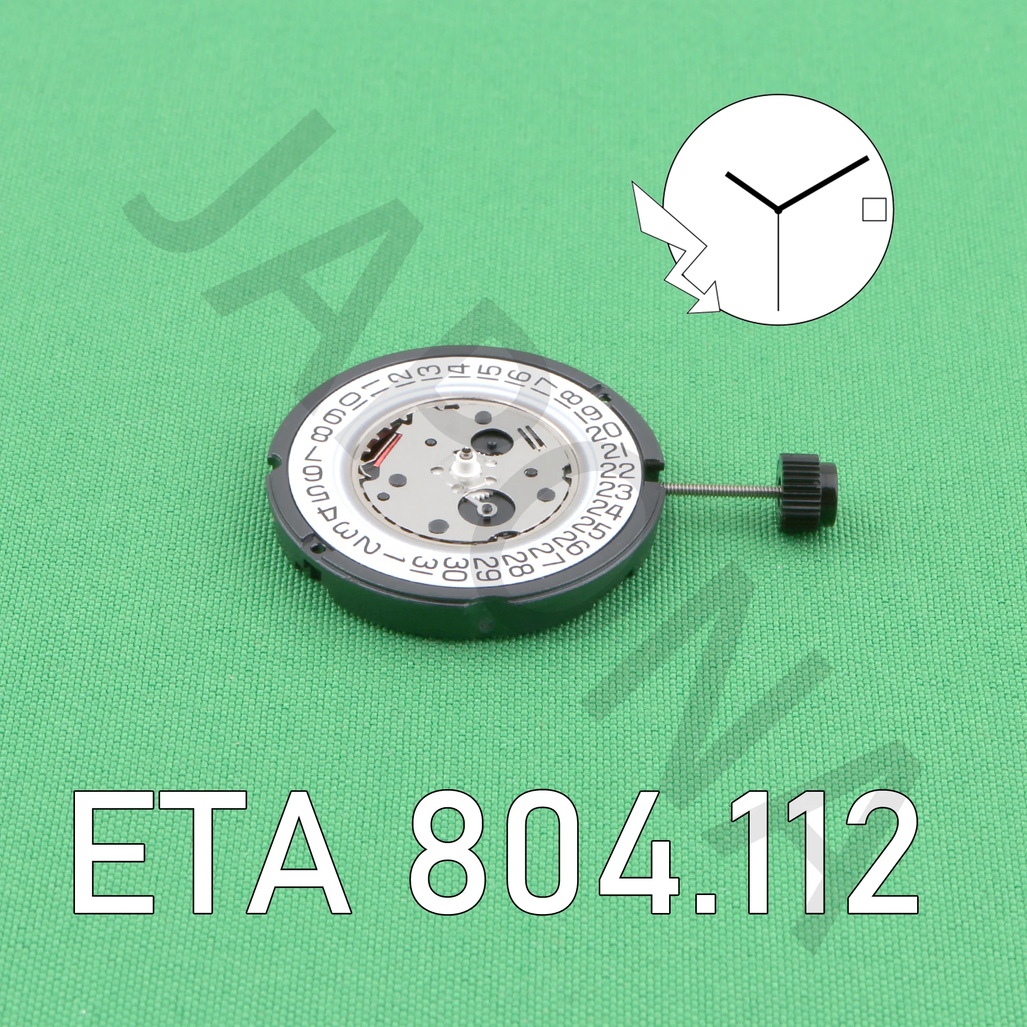 Механизм ETA 804,112, 3 стрелки с датой, часовой механизм 804, часовой механизм 112, Швейцарский механизм 804112