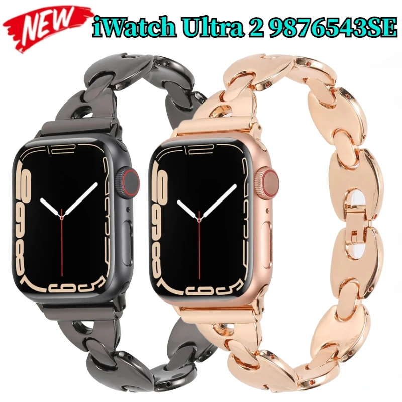 

Metal Strap for Apple Watch Ultra 49mm 10 9 8 7 46mm 45mm 41mm Stainless Steel Watch Bracelet Wristband 6 5 4 SE 44mm 42mm 40mm