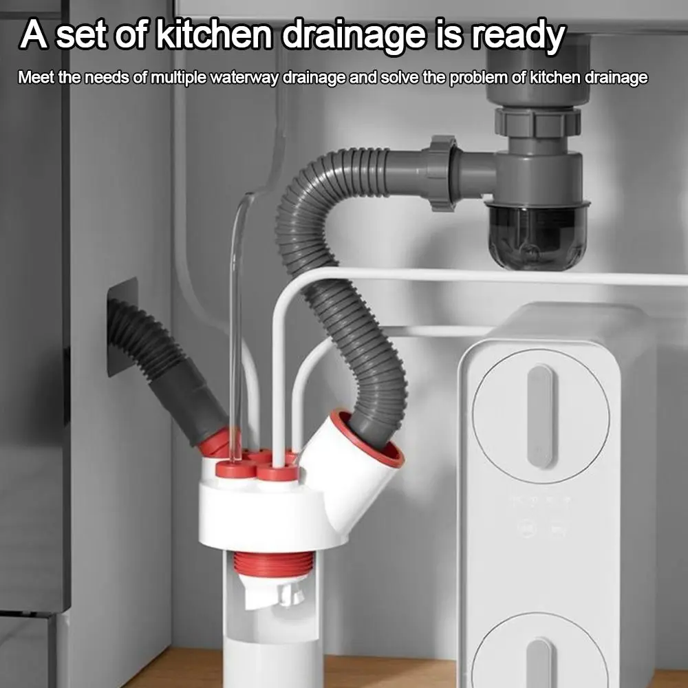 

Переходник для сливной трубы для раковины «шесть в одном», уплотнительное кольцо, многофункциональный разъем для водопроводной трубы для посудомоечной машины, защита от запаха