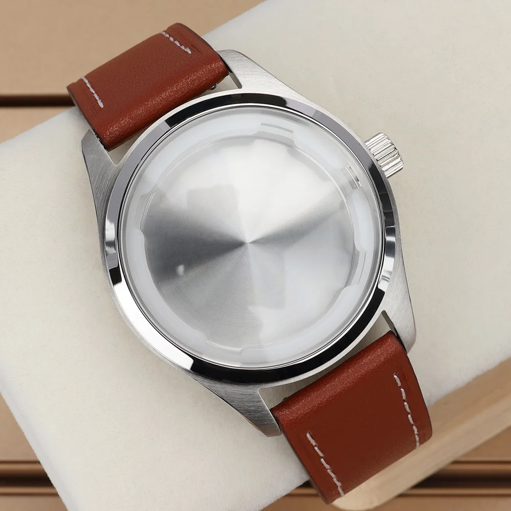 40mm Stainless Steel Watch Case For Pilot Seiko NH35 NH36 NH34 NH38 Movt 33.5-34.3mm Dial 10ATM Brushed Design Watch Accessories