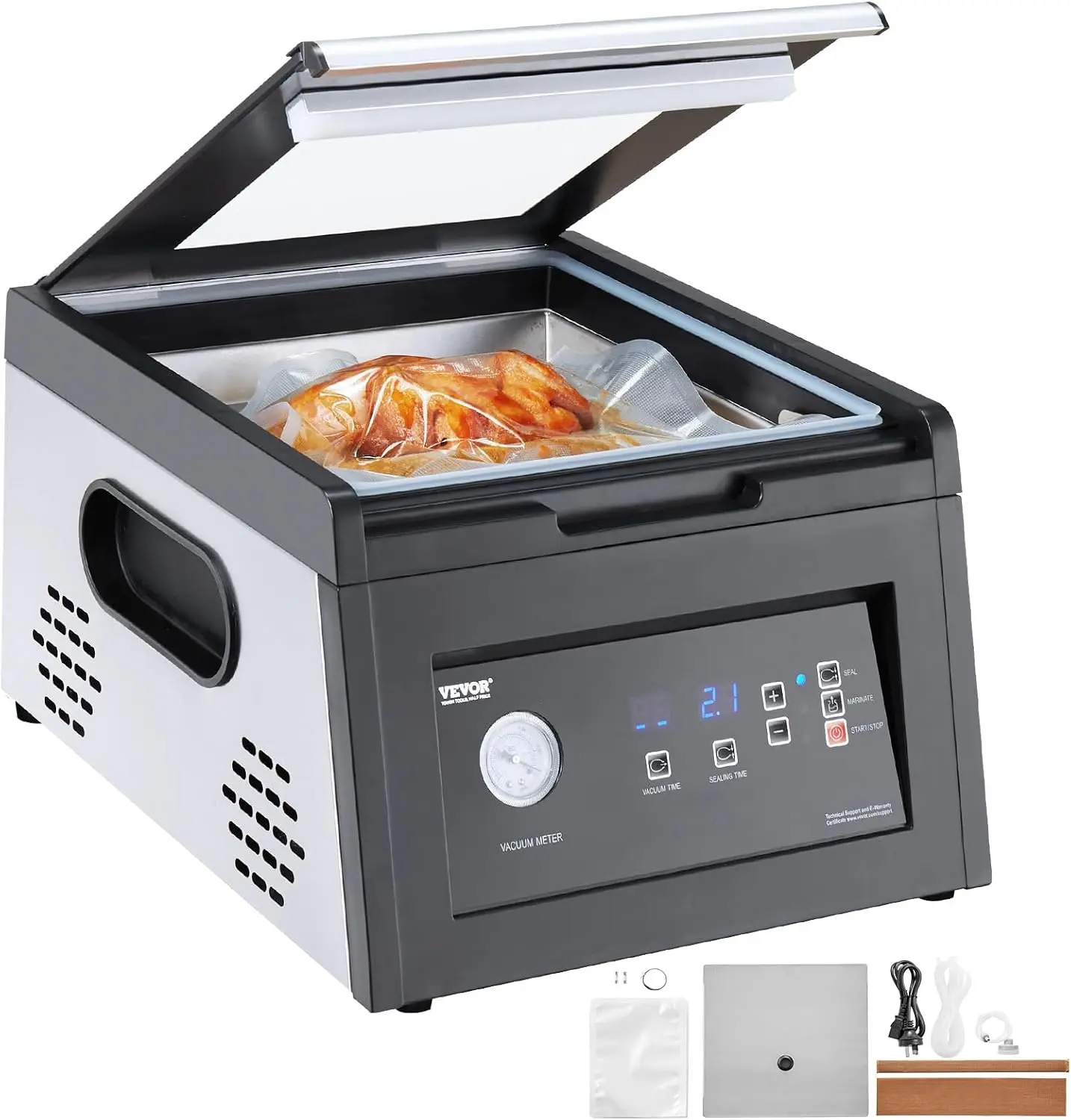 Chamber Vacuum Sealer, 380W Pump Power, Sealing Bag Packing Machine | for Wet Foods, Meat, Compact Design with 11.5 inch Sealing