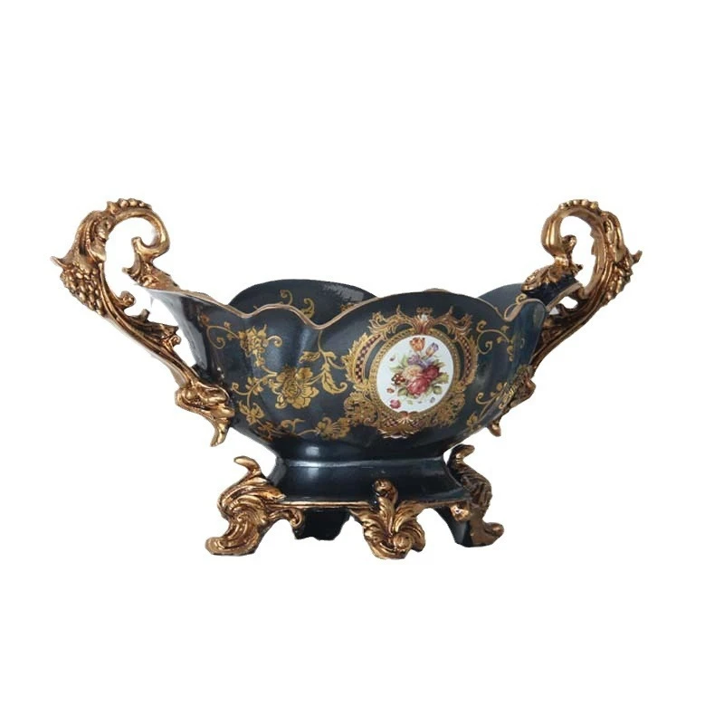 Popular European fruit plate set, living room luxury high-end fruit plate, household dried fruit plate creative decorative resin