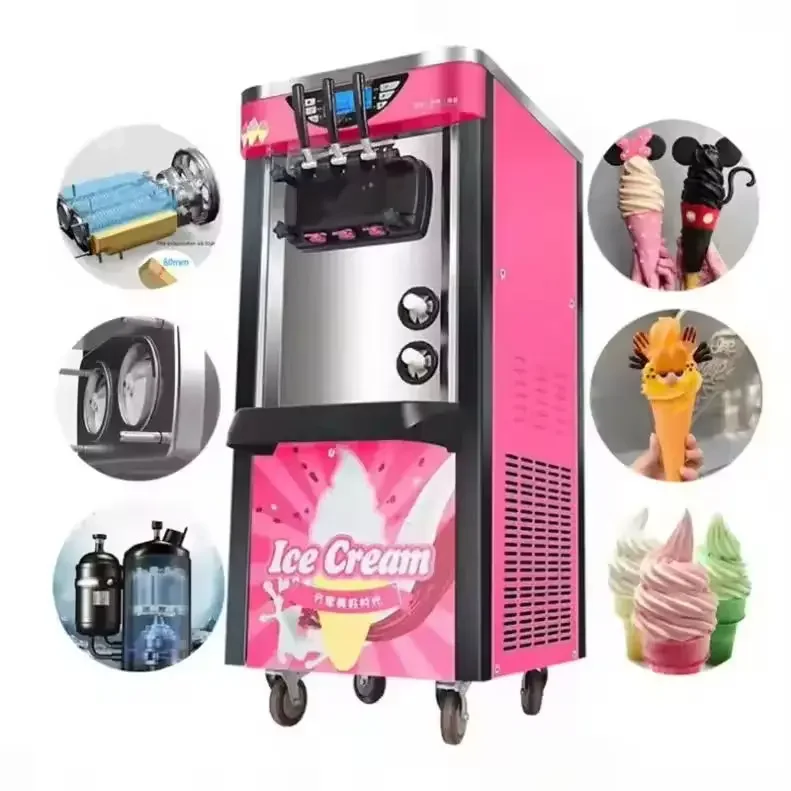 desktop stainless Big Capacity Electric Stainless Steel With Precooling Commercial Ice Cream Machine Small Soft Maker Flavors