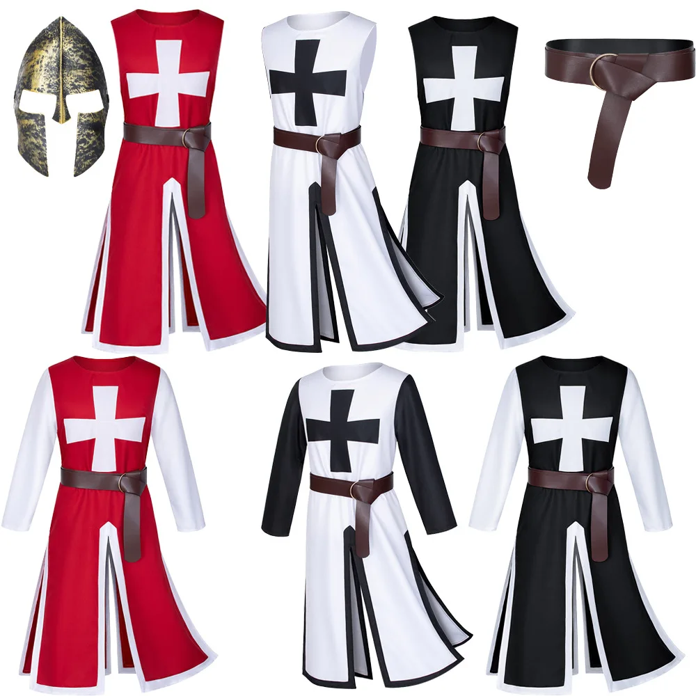 

Medieval Renaissance Knight Waist-Cinched Sanctuary Robe Halloween Role-Playing Warrior Costume Women's Ethnic Stage Clothing