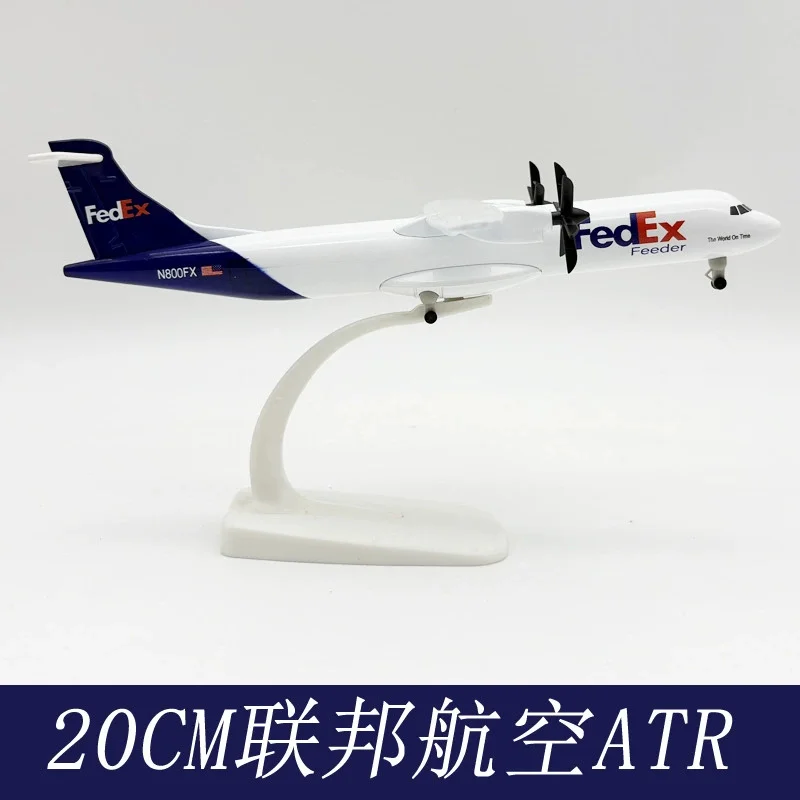 لعبة طائرة 20 سنتيمتر Fedex ATR نموذج طائرة طائرة دييكاست سبيكة معدنية جمع ألعاب أطفال نموذج طائرة مع حامل ل #2