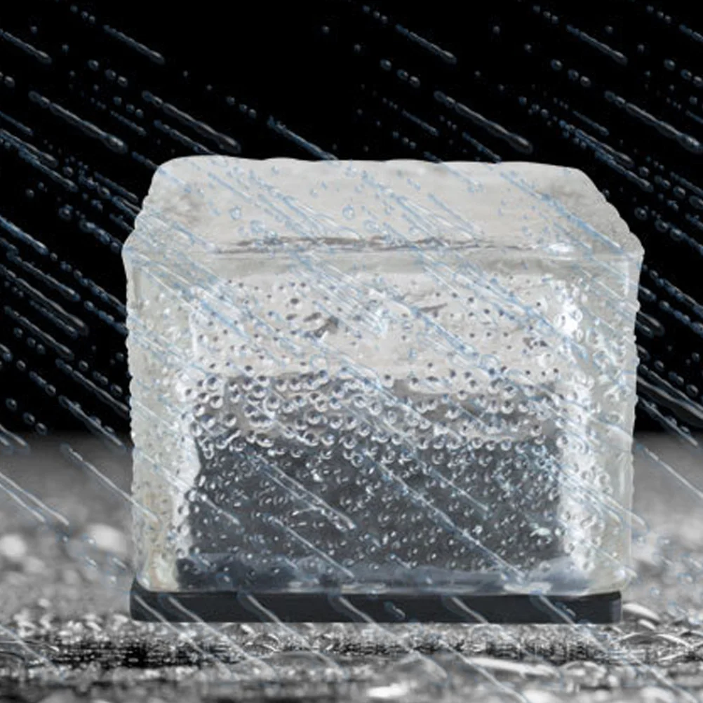 

4pcs Solar Glass Brick Lights Waterproof Led Warm White For Garden Courtyard Pathway Patio Lawn Solar Powered Outdoor Decor