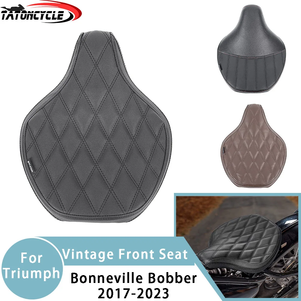 

For Triumph Bonneville Bobber 2017-2023 Vintage Front Driver Solo Seat Cowl Cushion Pad Synthetic Leather Motorcycle Accessories