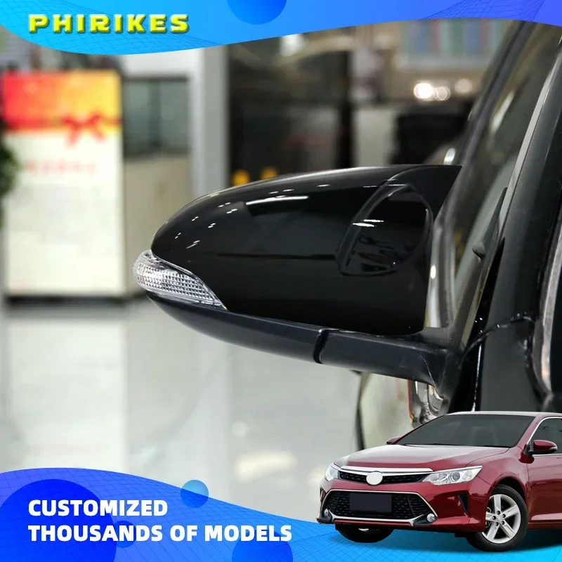 

For Toyota Camry 2011-2017 Accessories 2PCS Carbon Fiber ABS Plastic Rearview Mirror Decorative Cover