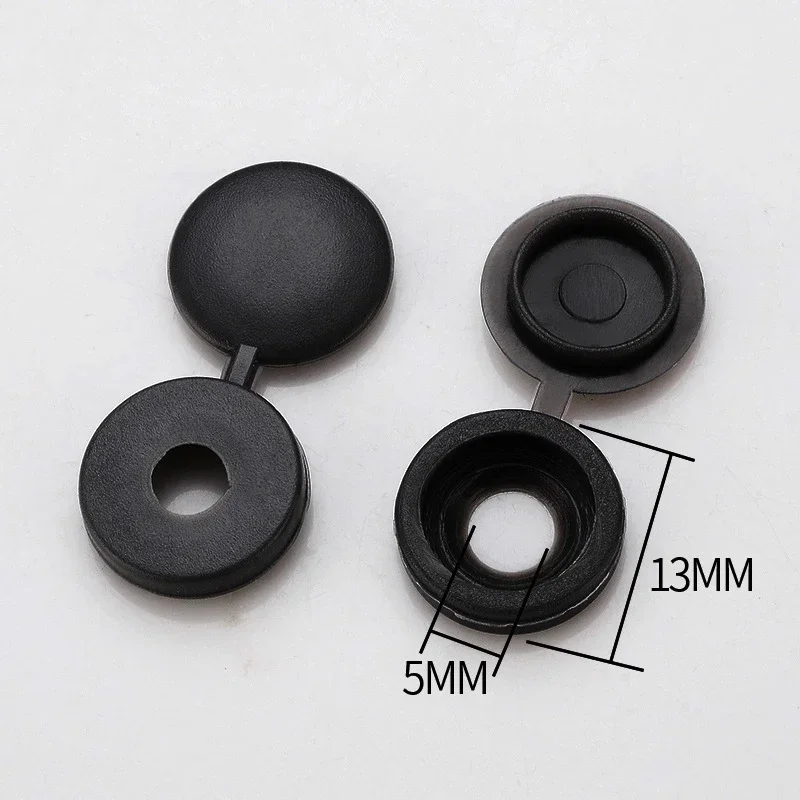 10/50/100Pcs Hinged Plastic Screw Cap Cover Nuts Fold Snap Protective Fixing Cap Button For Car Decorative Nuts Bolts Hardware