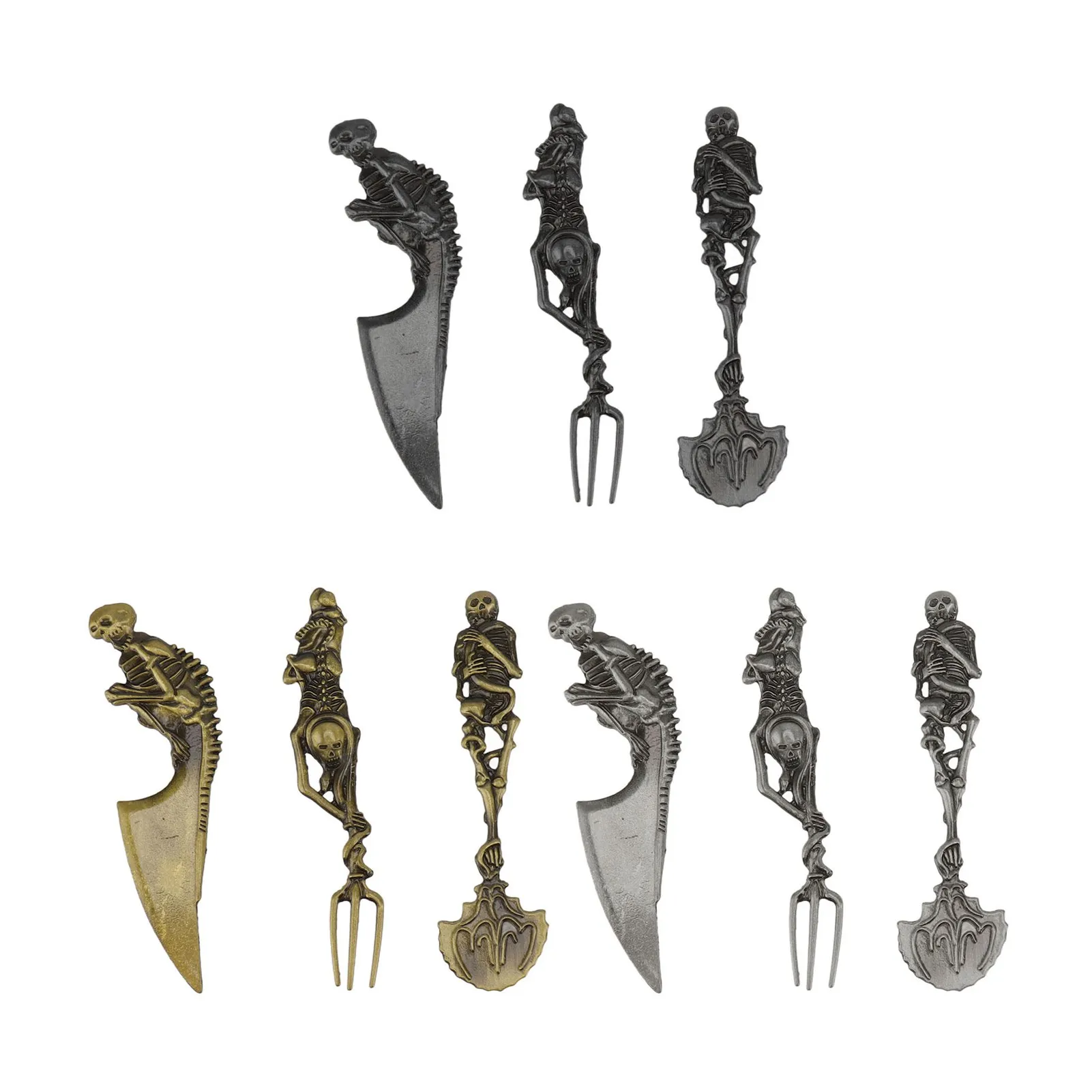 

3pcs Halloween Gift Skull Fork/Spoon/Knife Tableware Personality Cutlery Sets Dining Forks Bento Accessories Kitchen Tools