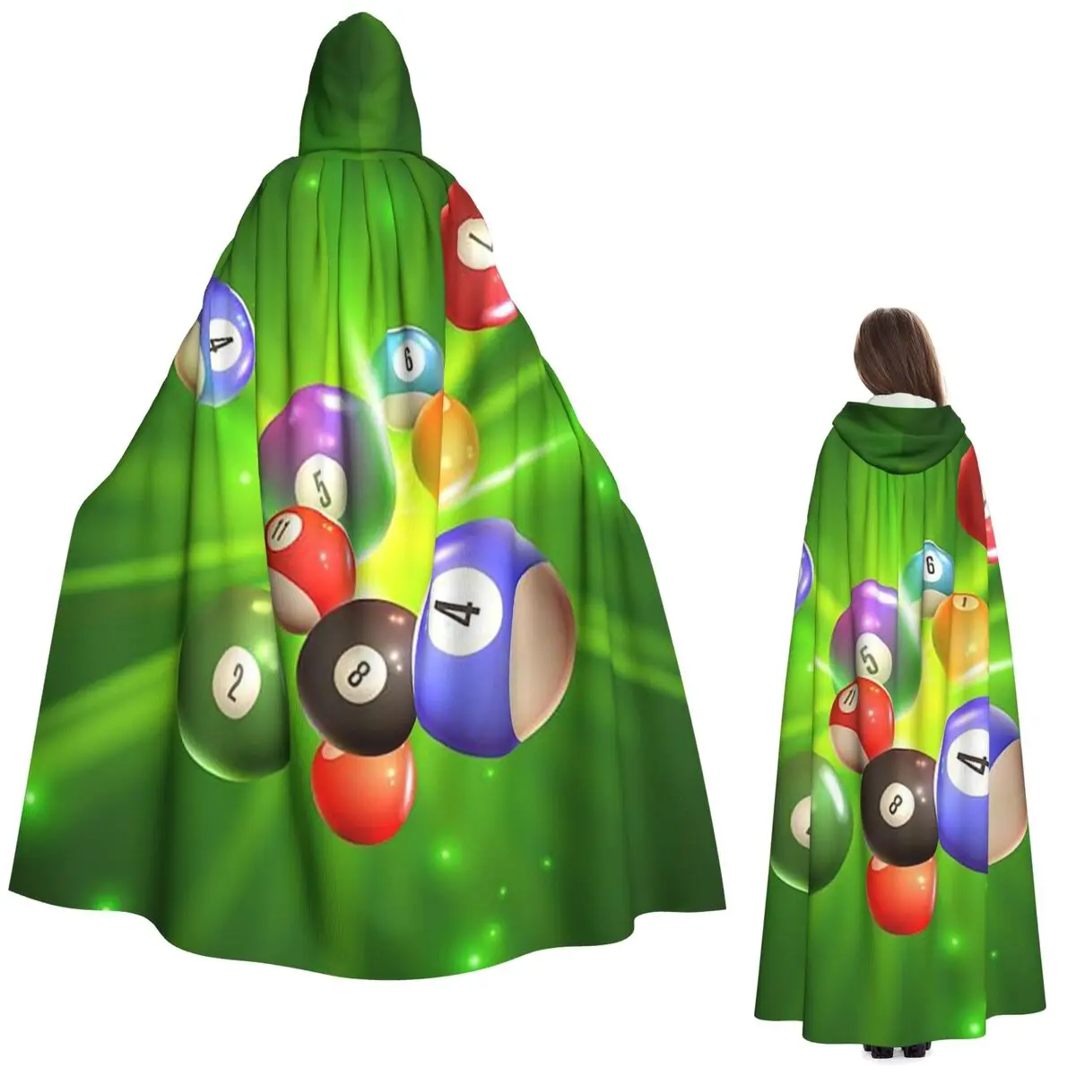 Free Vector Bingo Balls Illustration Long Hooded Cloak Witch Medieval Costume Cosplay Cape HalloweenCoat Adult Unisex