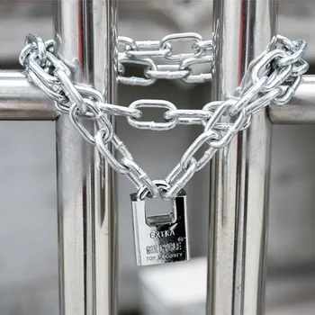 1 set 0.5-2M length steel chain lock padlock anti-theft security large door bicycle lock hardware development