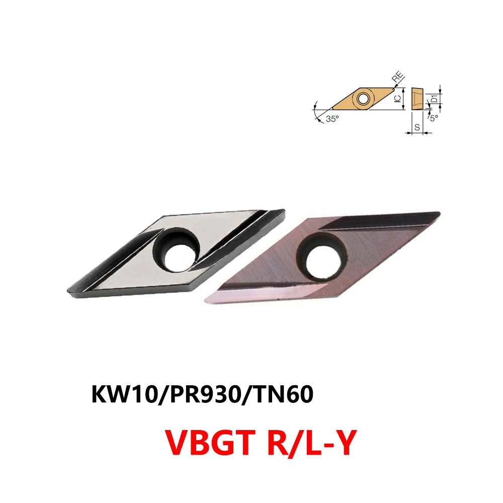 

VBGT Original VBGT110301 VBGT110302 VBGT110304 VBGT160402 VBGT160404 R-Y L-Y TN60 PR930 KW10 Carbide Inserts Turning Tools CNC