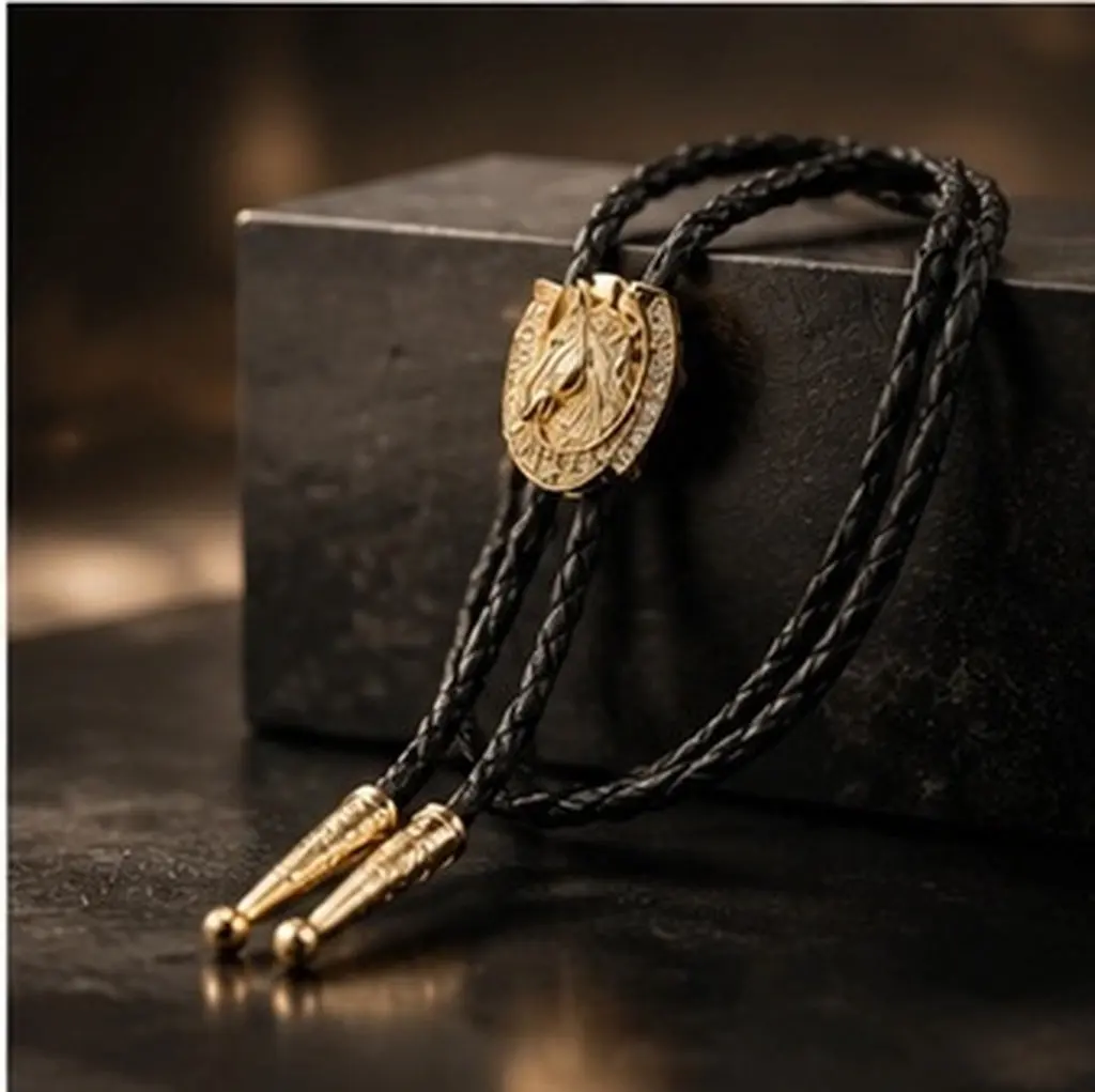 Vintage Bolo Tie Adjustable Horse Pendant Necktie Western Men Shirt Accessory Retro Classic Punk Style