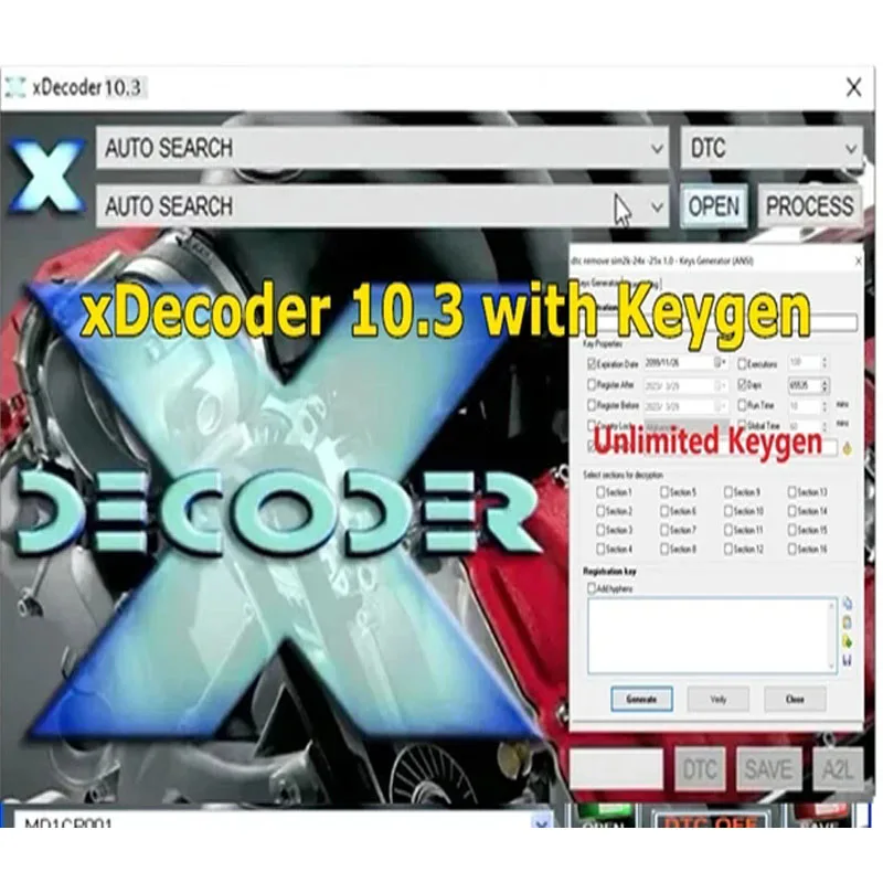 Hot XDecoder 10.3 with Free Keygen DTC Remover Crack DTC OFF Delete Software Full Verison for Hyundai/VAG EDC15 EDC16 EDC17 Xdec