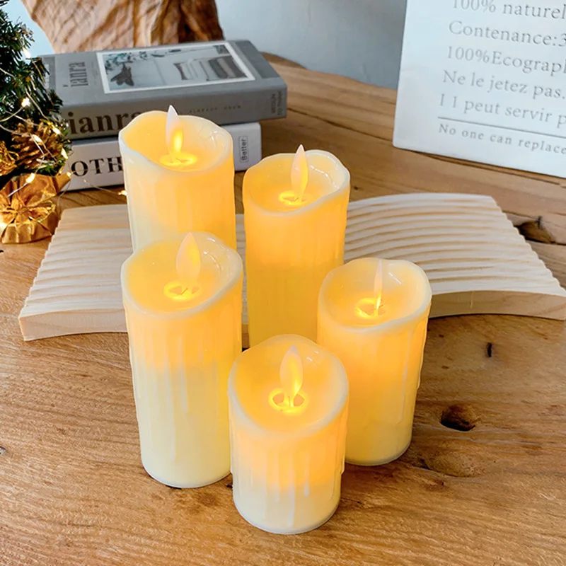 Christmas Decoration Flameless LED Electric Flickering Tea Light Candles Led Battery Power Candles Shaking Swing Candle Light