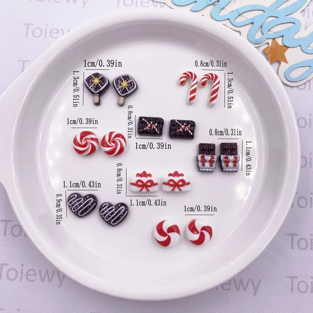 50pcs Resin Mini Colorful Christmas Decor Cartoon Magic Wand Cake Popsicle Figurine Flatback Stone Nail Art Scrapbook DIY Crafts