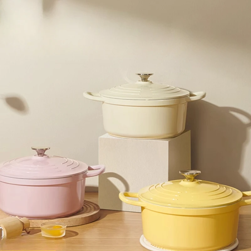 Enamel Crock Pot Stew Pot One-Piece Molding Beautiful Cooking Soup Pot Suitable for All Kinds of Stovetop