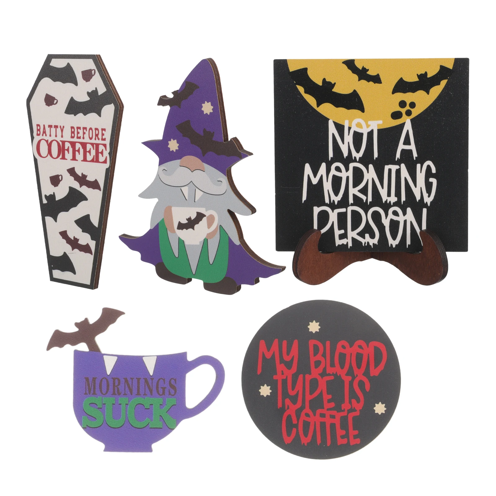 Halloween Bat Decor Tiered Tray Wood Signs Tabletop Fall Kitchen Halloween Wood Signs Decorations Indoor Party