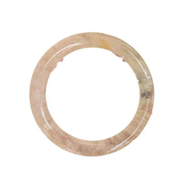 Citrine Bracelet Thin Round Bar Wide Version of Lemon-colored Raw Ore Body Transparent Rainbow Effect Fashion Women