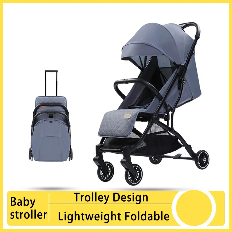 

Детская коляска может сидеть и лежать, легкая складная тележка, 4-колесная коляска для новорожденных, амортизирующая коляска для детей 0-3 лет