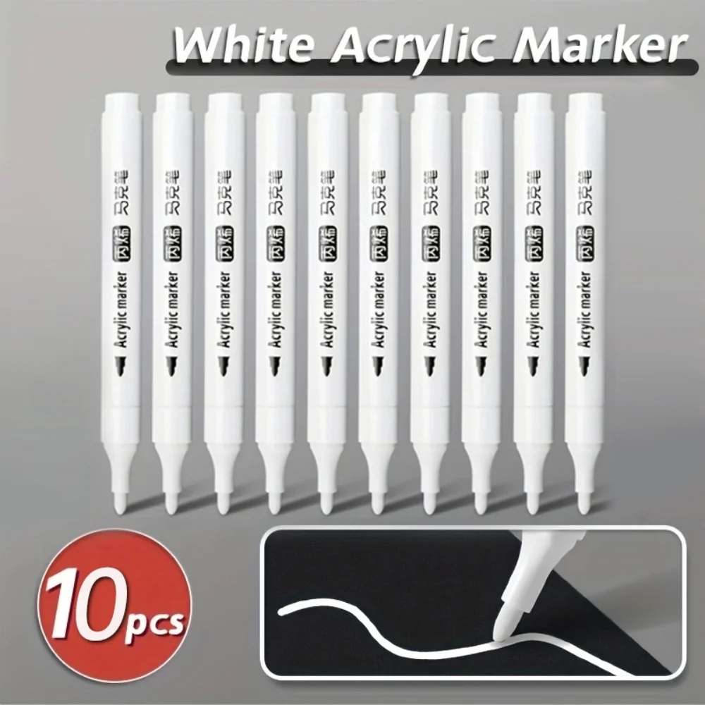 20/5/1pcs Wit Acryl Marker, Permanente Pen Kunstbenodigdheden voor Zwart Papier Band Plastic Steen Metaal schilderen voor Kunstenaars Beginner