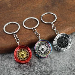 JDM Hot Wheel Rim Keychain 3D Keyring Creative Accessories Racing Wheels Auto Part Model Key Chains for Car Lovers Pendant Gift