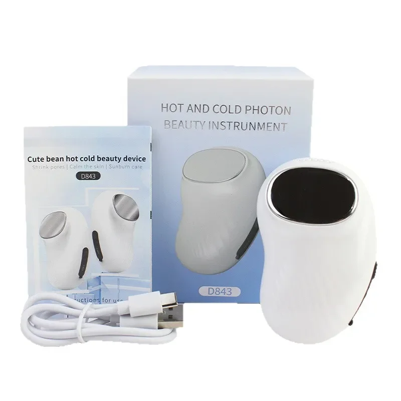 Cross-border small ice hammer beauty introducer, facial hot and cold vibration massage skin rejuvenation firming beauty