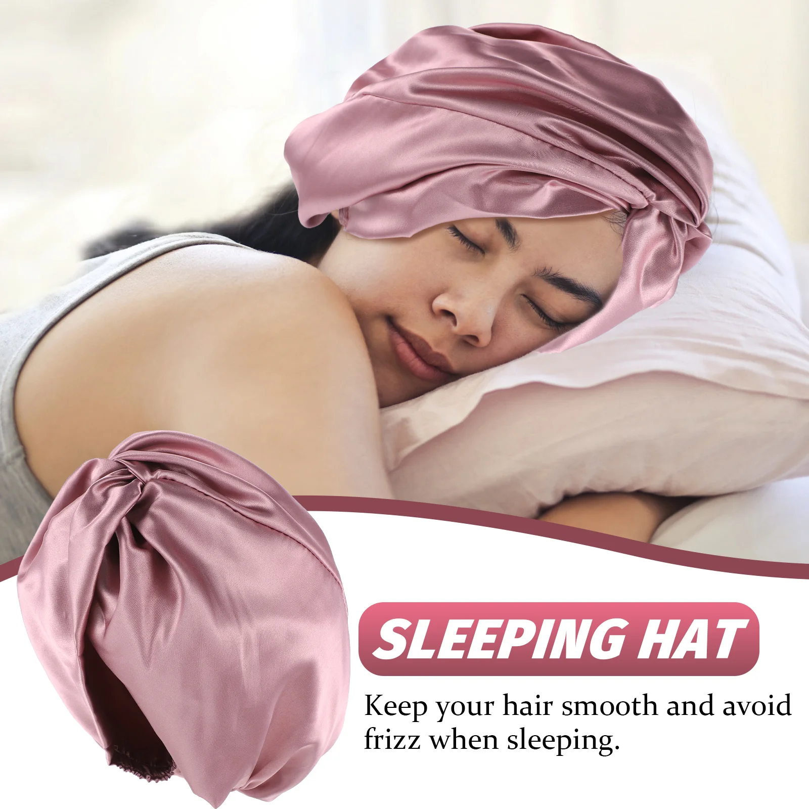 

Sleep Cap Double Layer Women Polyester Chemical Therapy Hair Protection Bonnet Elastic Fits All Hair Care Sleep