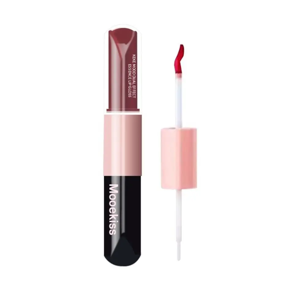 Fashion Double-headed Mirror Lipstick Moisturizing Non-stick Cup Moisturizing Lip Glaze Waterproof Anti Drying Lip Gloss Women