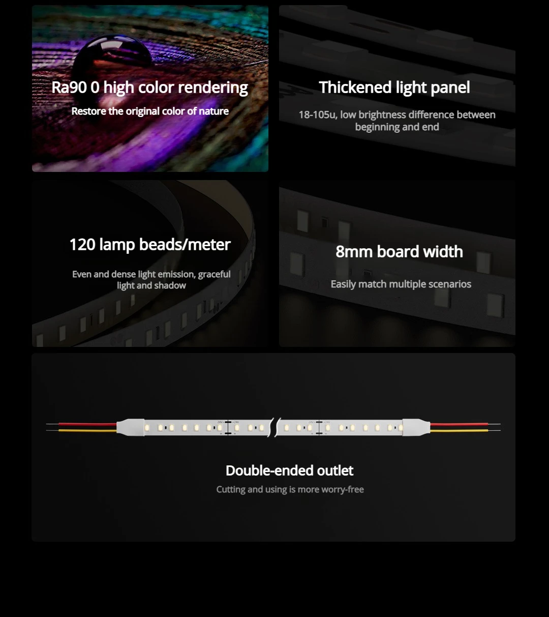 Умная световая лента Aqara T2, одноцветная температура, голая доска, световая лента T2, тонкая светодиодная лента Ra90, 1050 лм/м, фон для бытовой лампы Умная световая лента Aqara T2, одноцветная температура, голая доска, световая лента T2, тонкая светодиодная лента Ra90, 1050 лм/м, фон для бытовой лампы