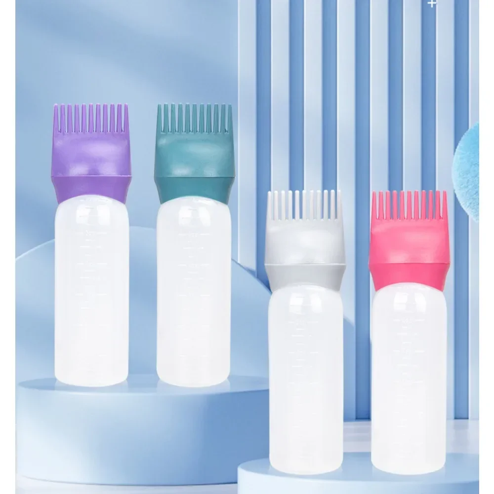 Multicolor Plastic Hair Dye Refillable Bottle Applicator Comb Dispensing Salon Hair Coloring Hairdressing Styling Tool