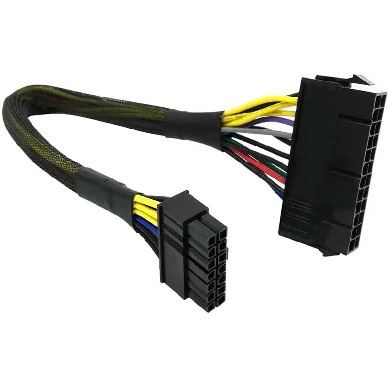 3X 24 Pin To 14 Pin ATX PSU Main Power Adapter Braided Sleeved Cable For IBM For Lenovo PC And Servers 12-Inch(30Cm)