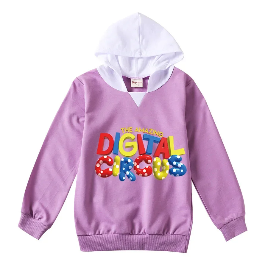 

THE AMAZING DIGITAL CIRCUS Clothes Kids Hooded Sweatshirts Baby Girls Fashion Long Sleeve Sweater Teenager Boys Casual Outerwear
