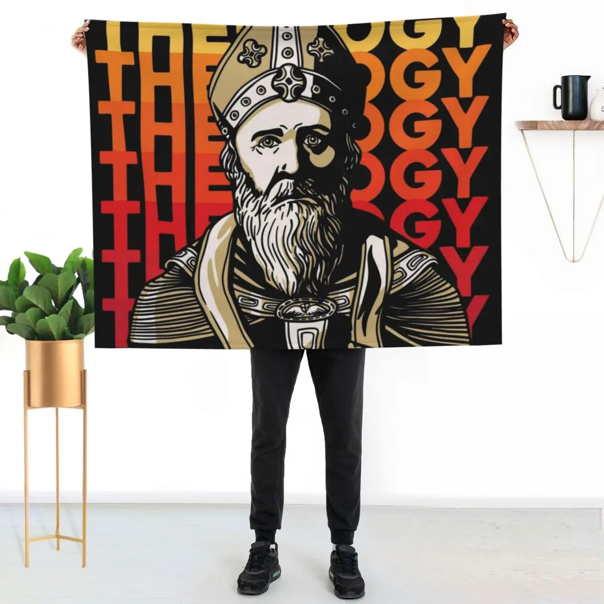 Saint Augustine Theology Throw Blanket Quilt Decorative Beds For Sofa Thin Soft valentine gift ideas Blankets