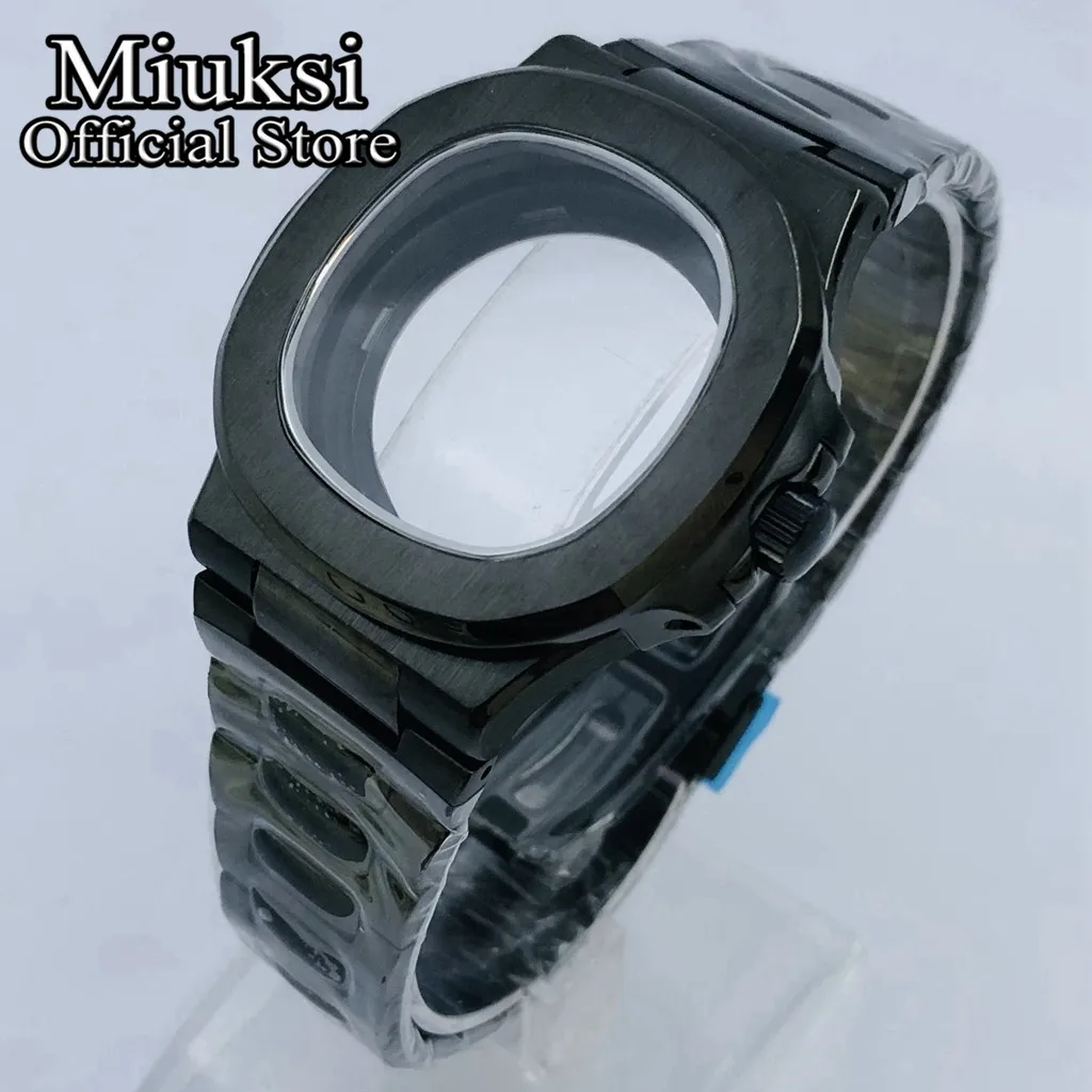 Miuksi 40mm silver black gold watch case sapphire glass fit NH35 NH36 ETA2824 2836 Miyota8215 Mingzhu DG2813 3804 PT5000movement image 3