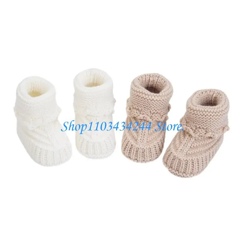  Hand Knit Baby Booties for Infants First Walkers with Not Slip Bottom Kids Foot Protections Easy Carry for Safe Walking