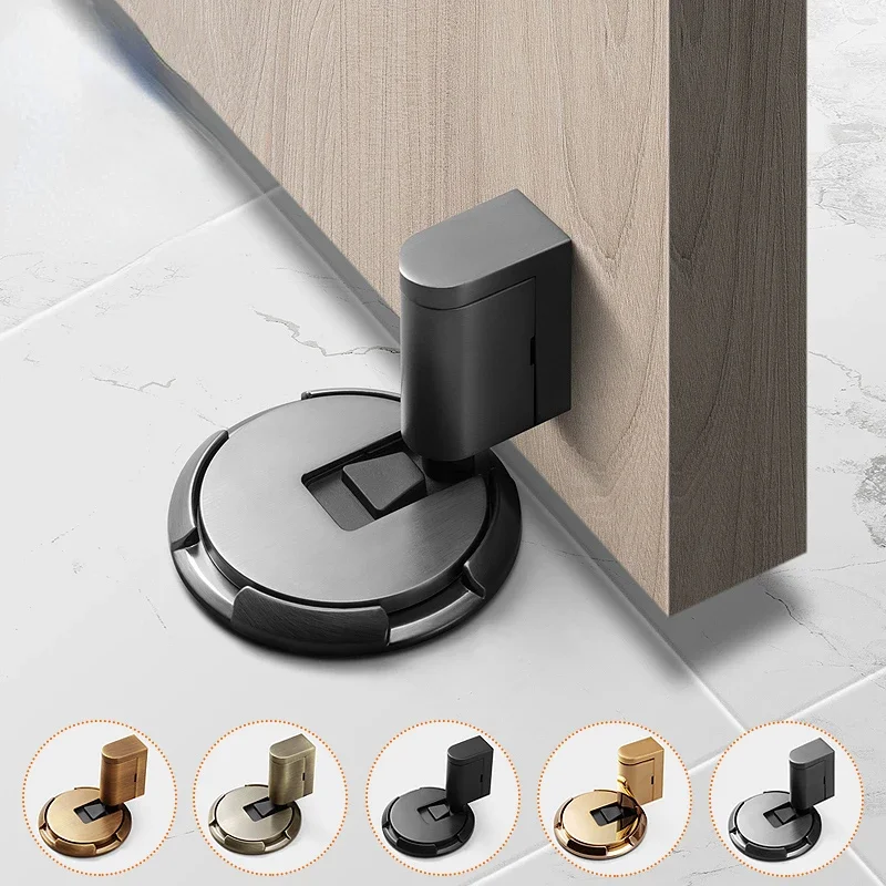 Heavy Duty Magnetic  Stopper Mechanical Door Stop Adjustable Door Holder Non-punch Sticker Furniture Hardware