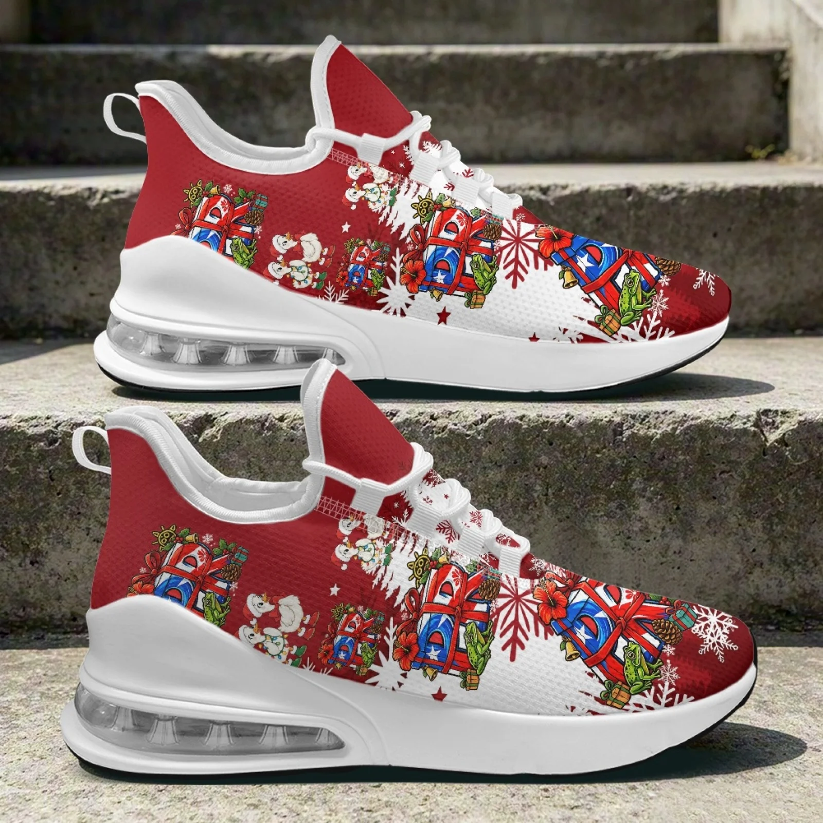 Breathable Mesh Athletic Shoes - PENSTROLL Red Snowflake Pattern Breathable Nurse