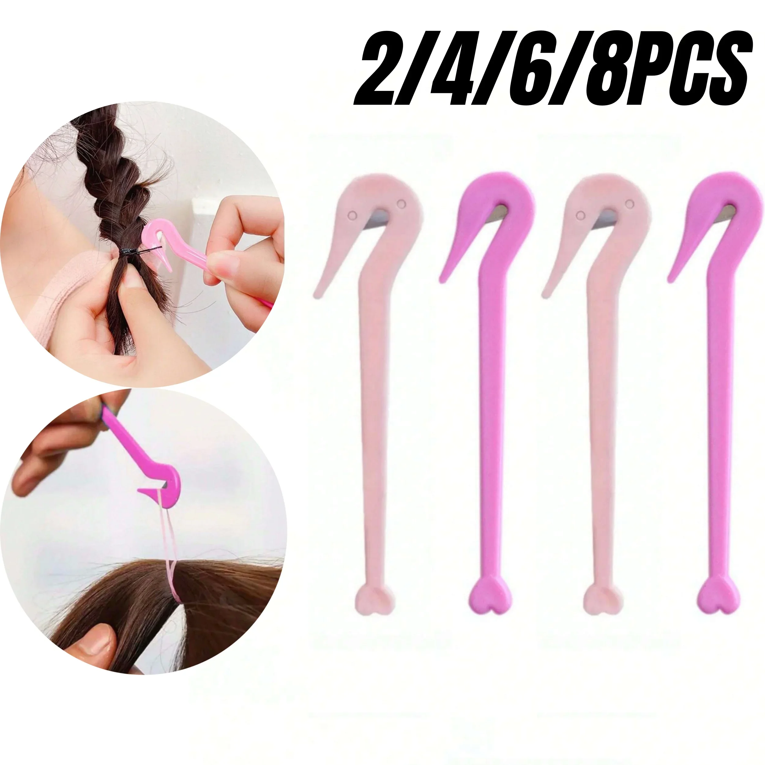 

2/4/6/8 шт. одноразовые эластичные резинки для волос, резак для девочек, повязки для удаления хвоста, режущий инструмент, детские головные уборы, аксессуары для ножей