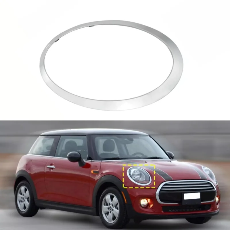 

For BMW Mini Cooper F55 F56 F57 13-19 Left Right Chrome Headlight Styling Trim Ring Bezel Exterior Protection O/S 51137300632