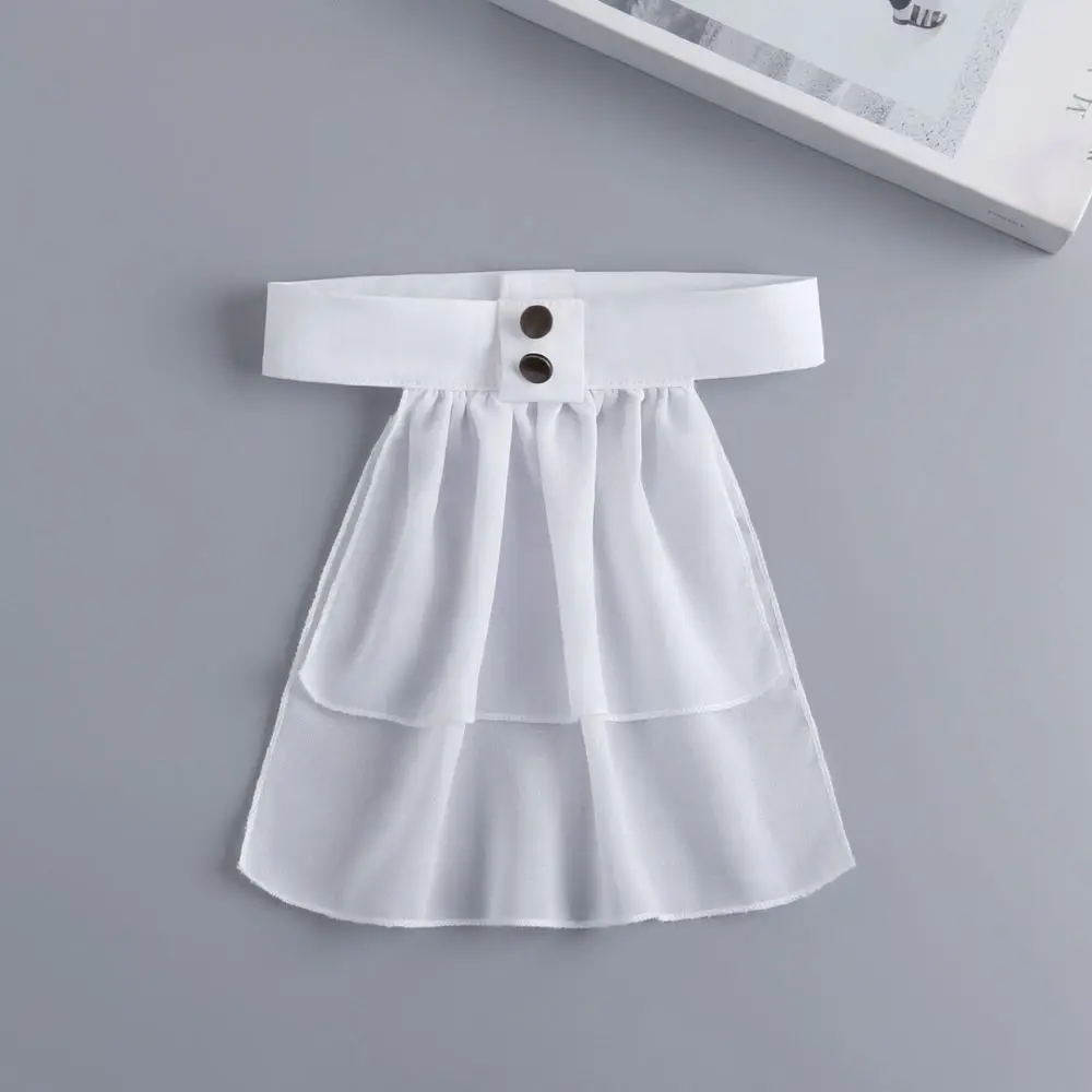 European Retro Style Chiffon Bowknot Neck Ruff Double Layer Detachable Collar Elegant Fashion Accessory For Spring