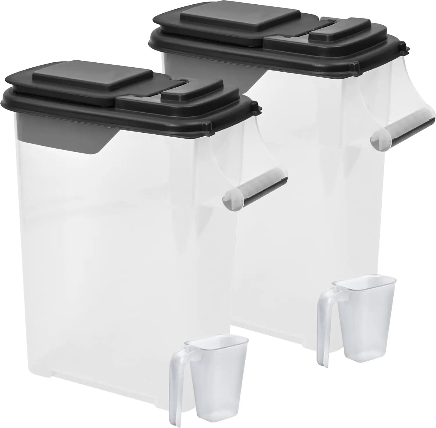 

Контейнеры для хранения корма для животных с удобной ручкой и совком, объем 16 кварт/16 фунтов, для собак, кошек, птичьего корма (2 шт.)