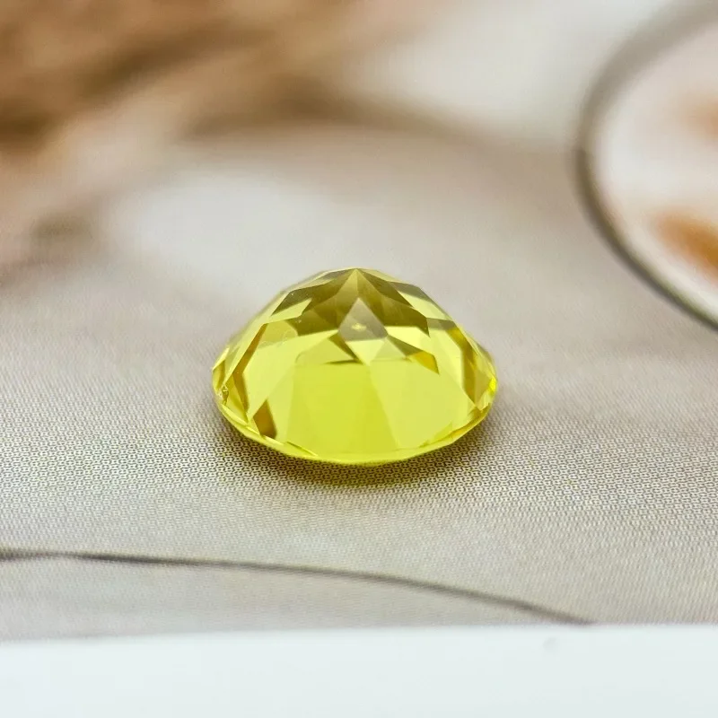 

L-Top Lab Sapphire Yellow Color Round Shape Synthetic Gemstone for Diy Jewelry Making Materials Selectable AGL Certificate