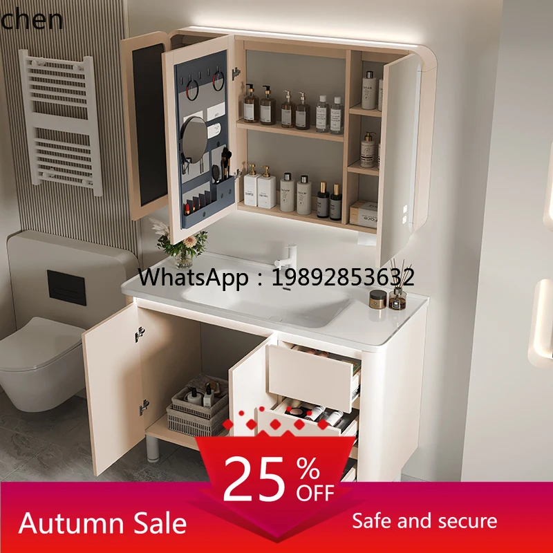 

ceramic integrated basin bathroom floor-to-ceiling face wash basin bathroom cabinet combination washbasin