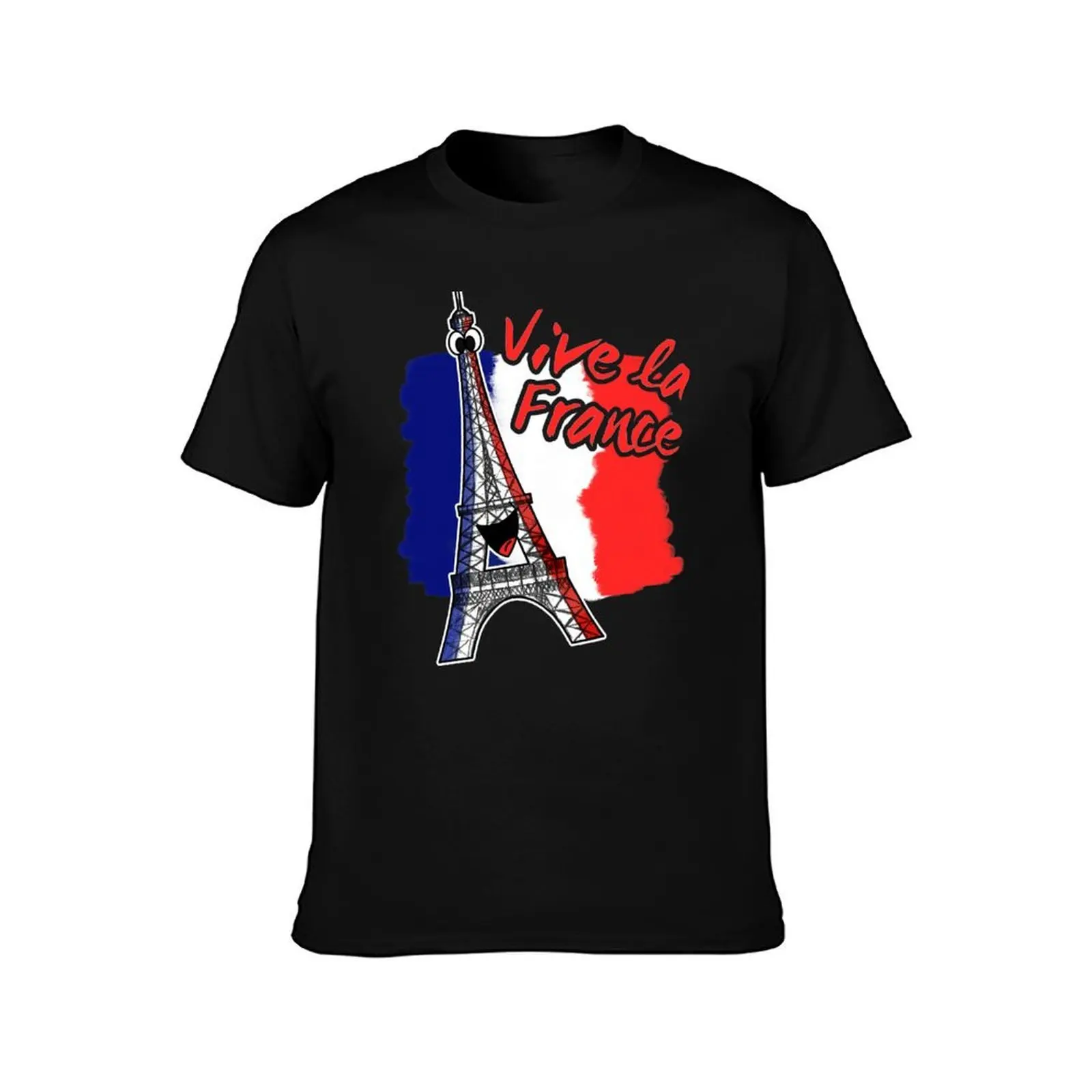 Bastille Day 14 July French Tricolore Eiffel Tower Funny T-Shirt Comfortable Basic Crew Neck Tee