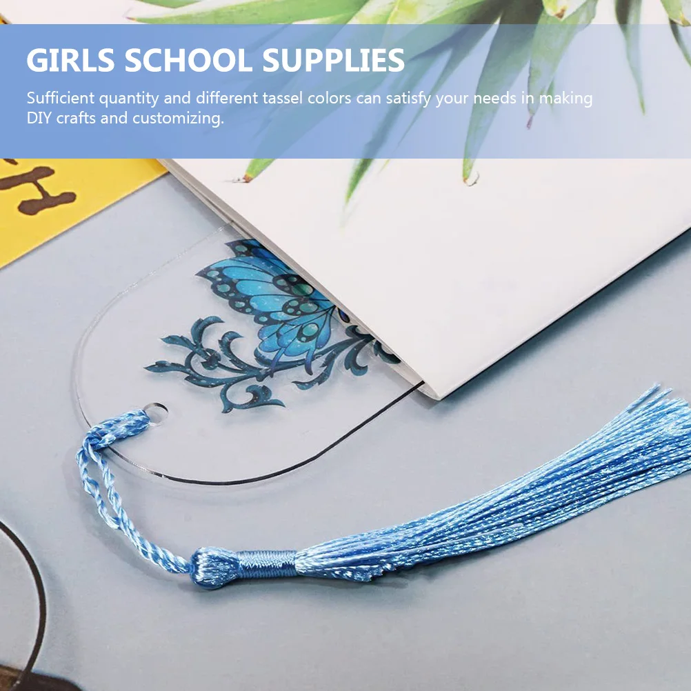 

Acrylic Bookmarks Page Markers for Teacher Students Girls School Supplies Decorative Pendants Transparent Wire Tabs Craft
