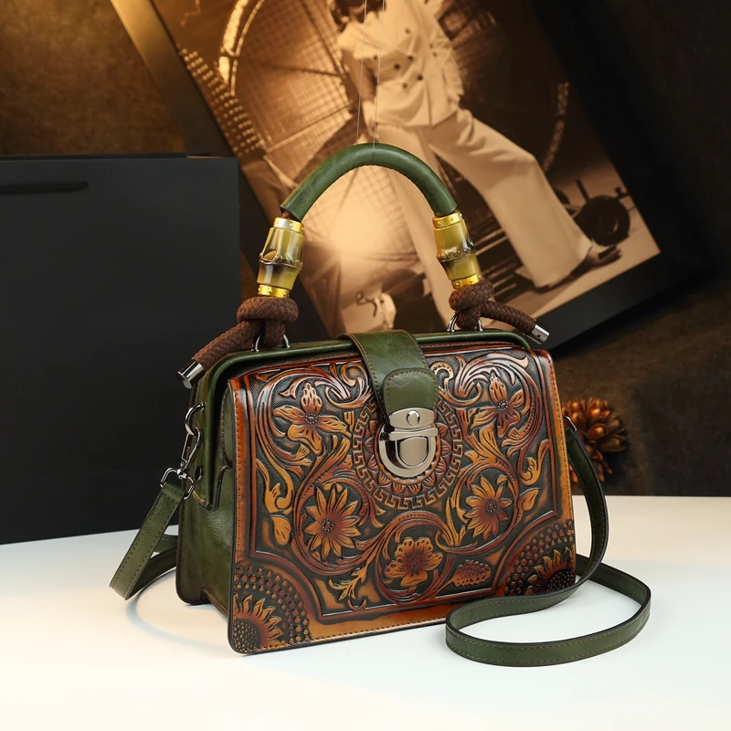 Original Retro Leather Women's Handbags Small Crossbody Clip Bag Square Pouch 2025 New Trendy Shoulder Messenger Bags