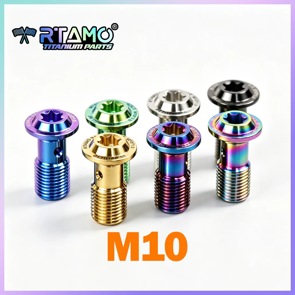 RTAMO Titanium Banjo Bolt M10X1.0P/1.25P Single Hole Brake Caliper Master Cylinder Bolt