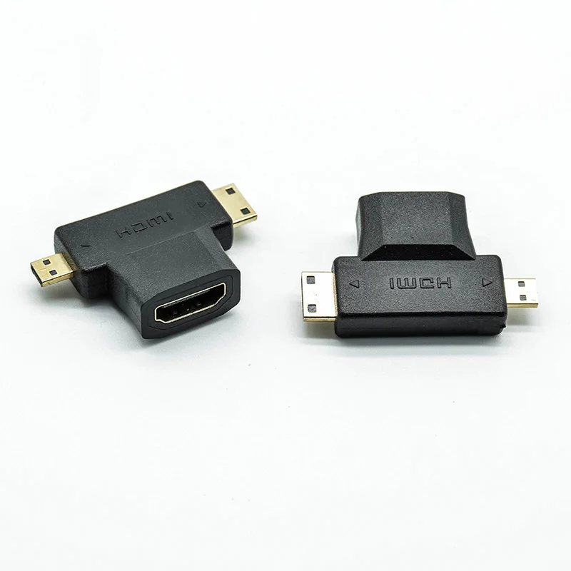 1pc  Mobile Phone,tablet  3 in 1 HDMI to Micro/Mini HDMI Adapter HD Connector